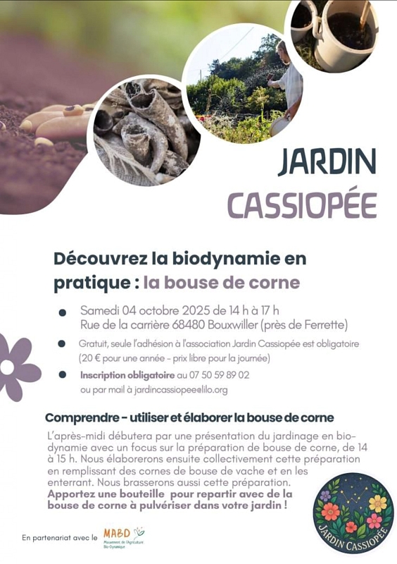 Veranstaltung "Angewandtes biodynamisches Gärtnern entdecken" - Sa., 04. Oktober 2025 in F-68480 Bouxwiller